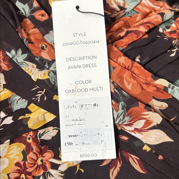 NWT $898 VERONICA BEARD Avani Floral Silk Chiffon Puff Sleeve Maxi Size 8 - Picture 7 of 9